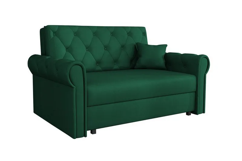 Denegal 2-sits liten bäddsoffa i Plysch - Grön (Art.nr 3027490) — Grön