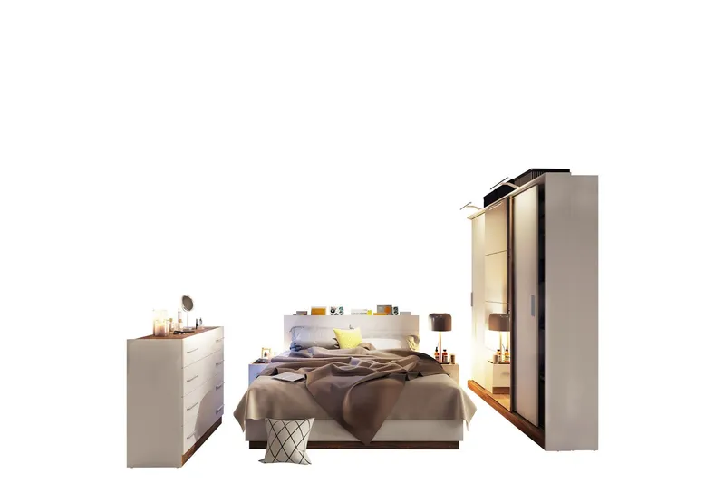 Dentrona Möbelset För Sovrum - Vit/Beige (Art.nr 3098672) — Vit/Beige