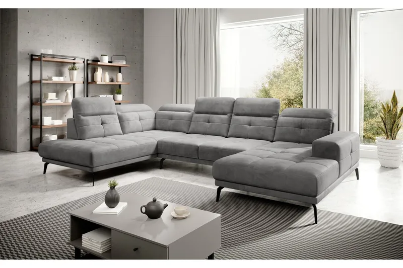 Devender Soffa m. Divan och Schäslong - Blå (Art.nr 1565259) — Blå
