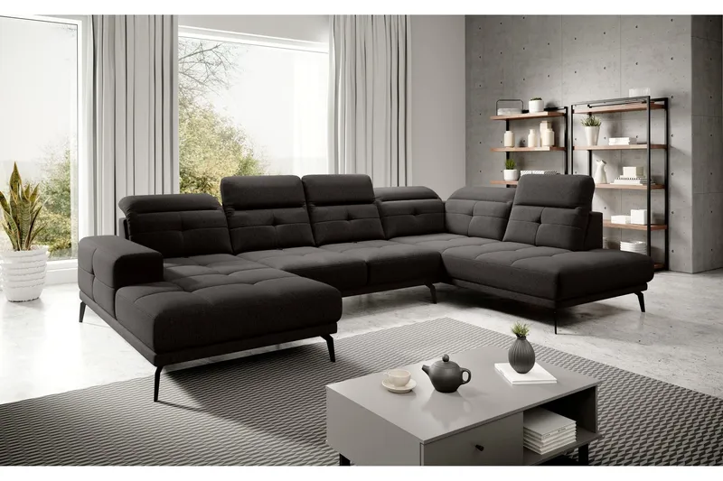 Devender Soffa m. Divan och Schäslong - Brun (Art.nr 1565077) — Brun