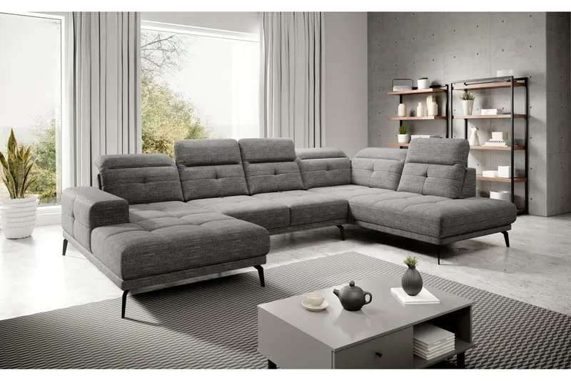 Devender Soffa m. Divan och Schäslong - Grå (Art.nr 1565167) — Grå