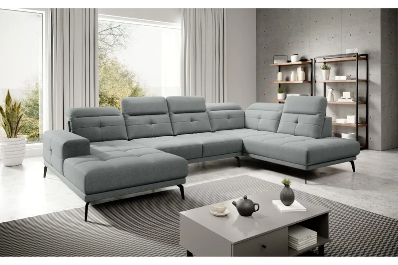 Devender Soffa m. Divan och Schäslong - Grå (Art.nr 1565268) — Grå
