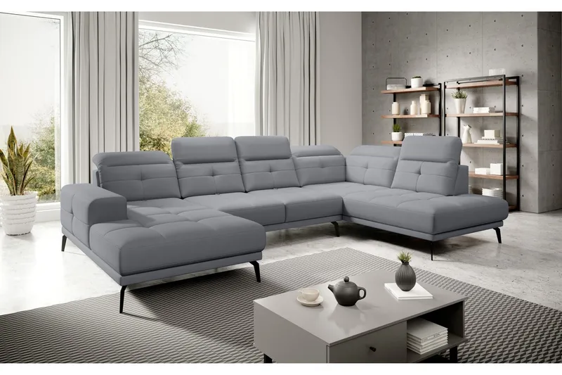 Devender Soffa m. Divan och Schäslong - Grå (Art.nr 1565306) — Grå