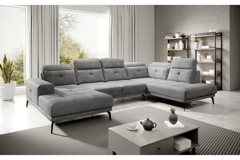 Devender Soffa m. Divan och Schäslong - Ljusgrå (Art.nr 1565269) — Ljusgrå
