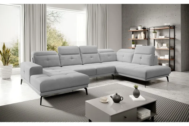 Devender Soffa m. Divan och Schäslong - Ljusgrå (Art.nr 1565451) — Ljusgrå