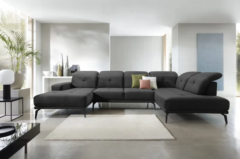 Devender Soffa m. Divan och Schäslong - Mörkgrå (Art.nr 1565082) — Mörkgrå