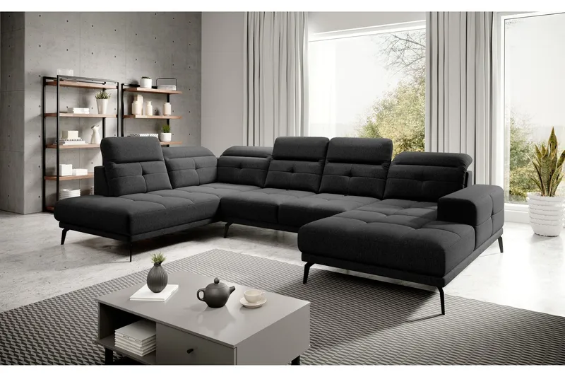 Devender Soffa m. Divan och Schäslong - Mörkgrå (Art.nr 1565136) — Mörkgrå