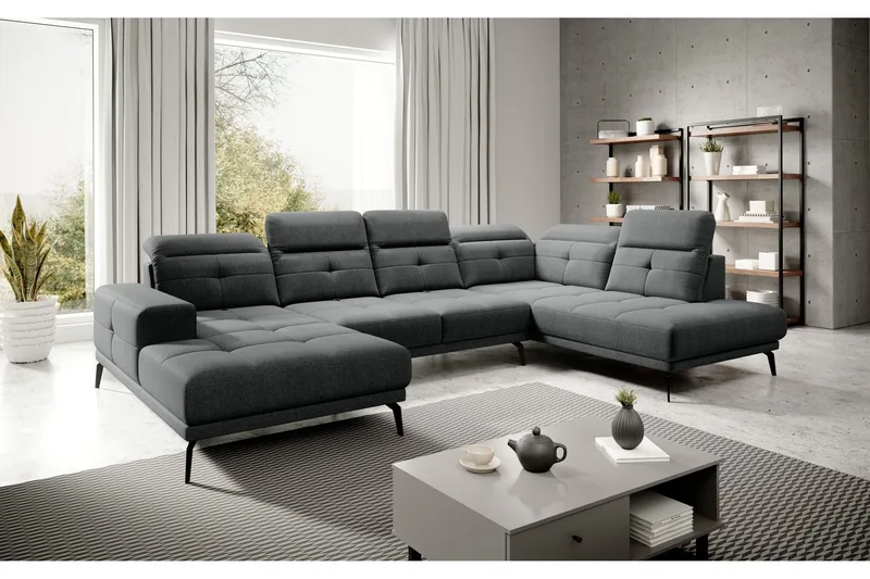 Devender Soffa m. Divan och Schäslong - Mörkgrå (Art.nr 1565340) — Mörkgrå