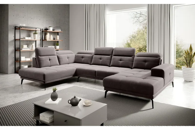 Devender Soffa m. Divan och Schäslong - Mörkgrå (Art.nr 1565078) — Mörkgrå