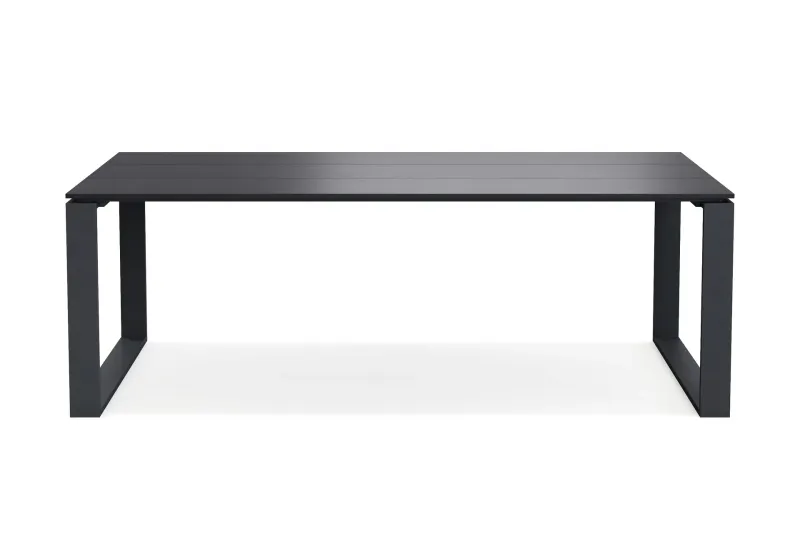 Devon Stort Rektangulärt Matbord utomhus 210x100 cm i aluminium - Svart — Comfort Garden