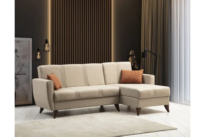 Dewan Bäddsoffa m. Divan 3-sits - Beige — Beige