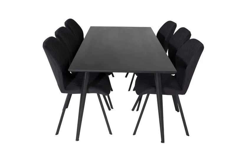 Dipp Matgrupp 180 cm Rektangulär med 6 Gemma stolar - Svart (Art.nr 3059137) — Venture Home