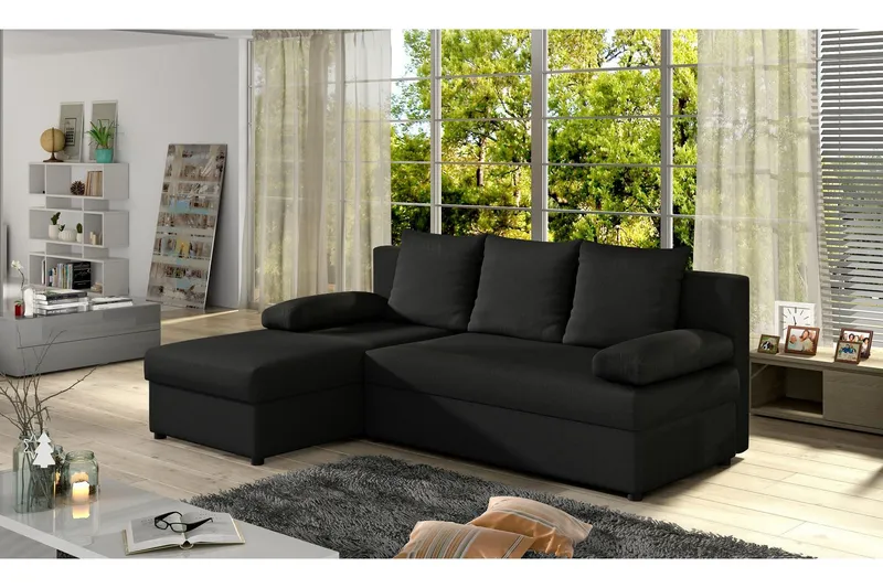 Dirk Bäddsoffa med Divan - Svart — Svart