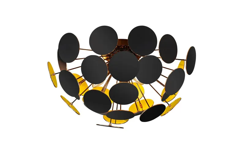 Discalgo Plafond 3L E14 mattsvart - Matt svart/Guld — Trio Lighting