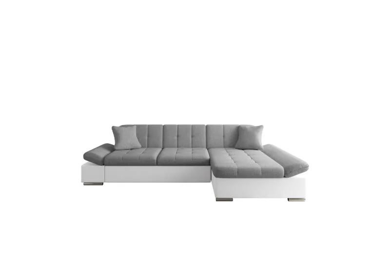 Djerra Bäddsoffa med Schäslong 3-sits i Konstläder - Vit/Grå (Art.nr 3079388) — Vit/Grå