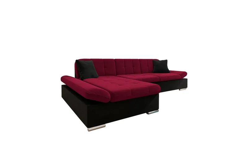 Djerra Soffa med Divan 3-sits - Röd/Svart (Art.nr 3068638) — Röd/Svart