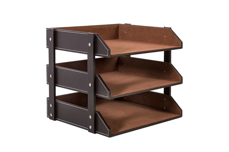 Dokumentlåda 3x WALTER 28x35xH27cm mörkbrun PU