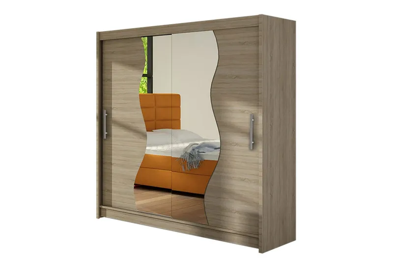 Douglas Garderob 180 cm - Ek/Spegel — Ek/Spegel
