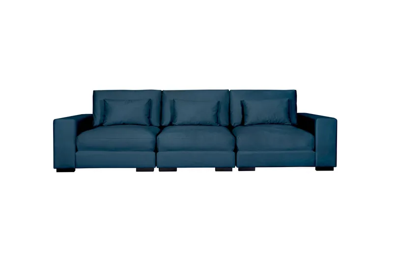 Dubai 3-sits soffa sammet - Blå — Scandinavian Choice