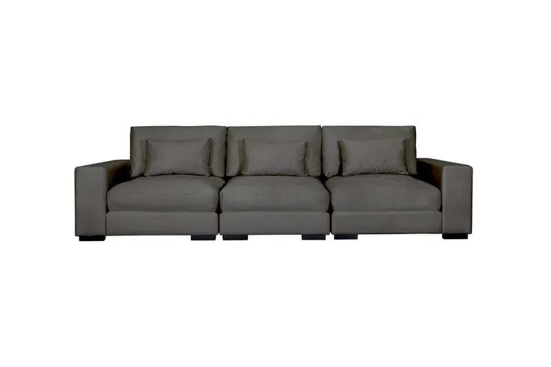 Dubai 3-sits soffa sammet - Mörkgrå — Scandinavian Choice