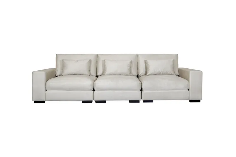 Dubai 3-sits soffa sammet - Vit — Scandinavian Choice