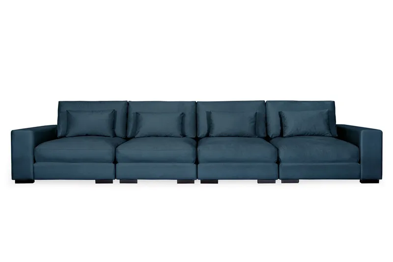 Dubai 4-sits soffa sammet - Blå — Scandinavian Choice