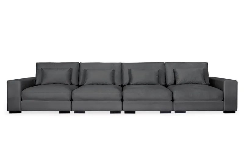 Dubai 4-sits soffa sammet - Mörkgrå — Scandinavian Choice