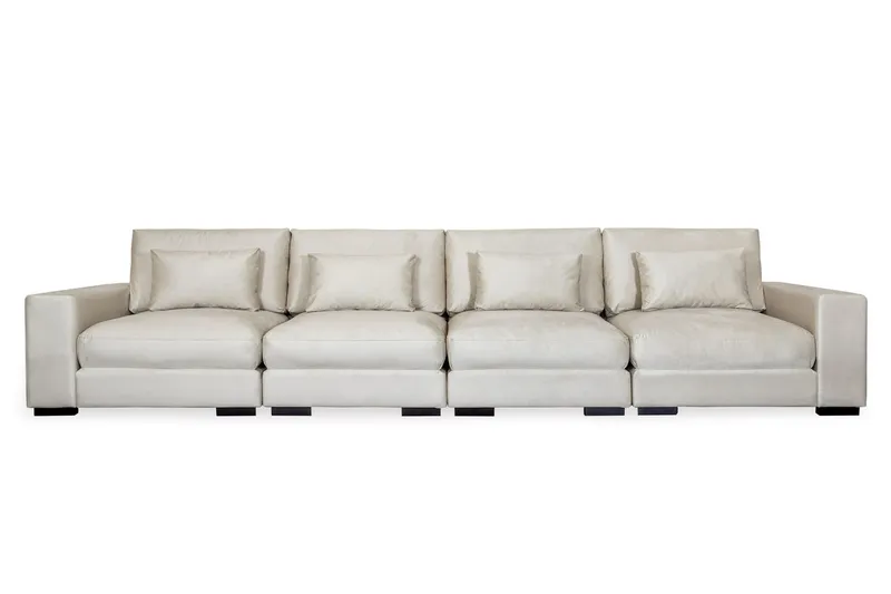 Dubai 4-sits soffa sammet - Vit — Scandinavian Choice