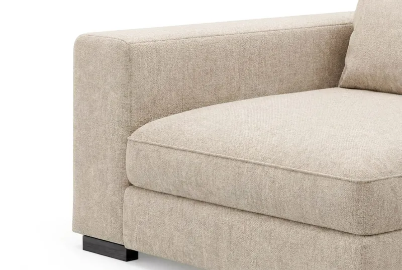 Dubai Armstöd Vänster i Tyg - Beige — Scandinavian Choice