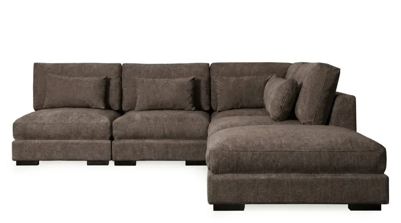Dubai Schäslongsoffa Vänster - Mörkbrun — Scandinavian Choice