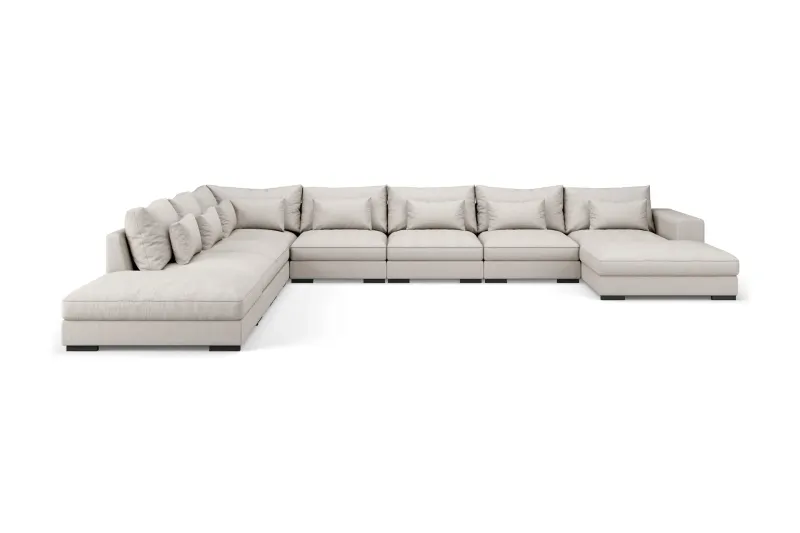 Dubai Stor U-modulsoffa Byggbar med Divan Höger - Ljus / Beige — Scandinavian Choice