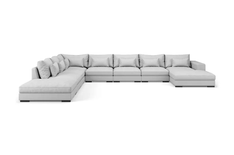 Dubai U-modulsoffa Large med Divan Höger - Ljusgrå — Scandinavian Choice