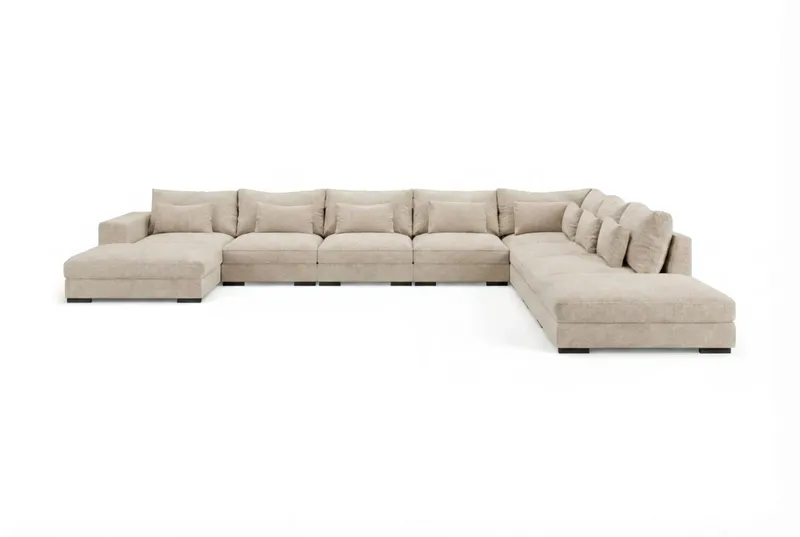 Dubai U-modulsoffa Large med Divan Vänster - Beige (Art.nr 3428710) — Scandinavian Choice