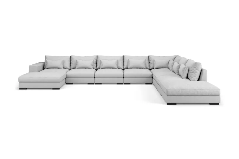 Dubai U-modulsoffa Large med Divan Vänster - Ljusgrå — Scandinavian Choice