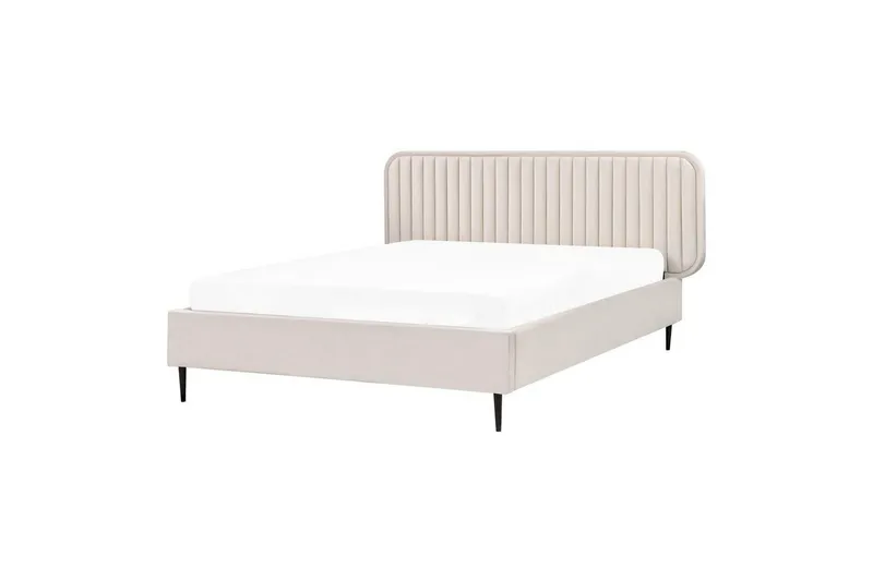 Dubbelsäng Brin med lamellram Beige-Svart, 140x200 cm - Beige-Svart, 140x200 cm — Beige-Svart, 140x200 cm