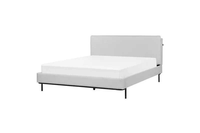 Dubbelsäng Corio med lamellram Grå-Svart, 160x200 cm - Grå-Svart, 160x200 cm — Grå-Svart, 160x200 cm