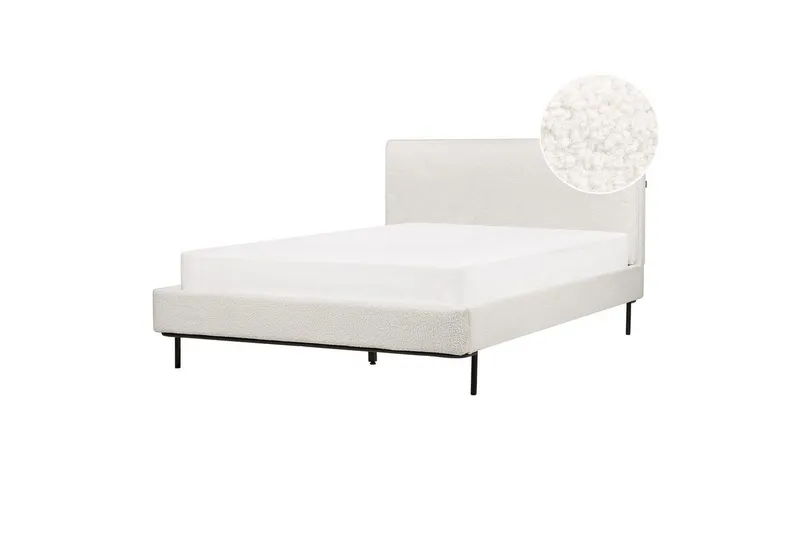 Dubbelsäng Corio med lamellram Vit-Svart, 140x200 cm - Vit-Svart, 140x200 cm — Vit-Svart, 140x200 cm