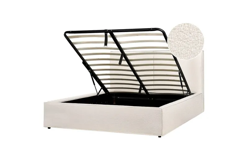 Dubbelsäng Moissac med lamellram Vit-Svart, 160x200 cm - Vit-Svart, 160x200 cm — Vit-Svart, 160x200 cm
