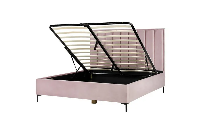 Dubbelsäng Sezanne med förvaring Rosa-Svart, 180x200 cm - Rosa-Svart, 180x200 cm — Rosa-Svart, 180x200 cm