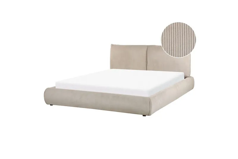 Dubbelsäng Vinay med lamellram Taupe, 160x200 cm - Taupe, 160x200 cm — Taupe, 160x200 cm