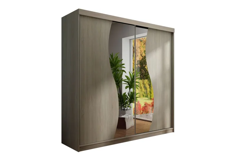 Dunkra Garderob m. Spegel 200x200 cm - Brun (Art.nr 3099874) — Brun