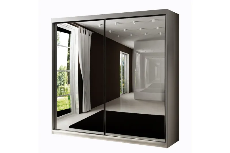 Dunkra Garderob m. Spegel 200x200 cm - Vit (Art.nr 3099858) — Vit