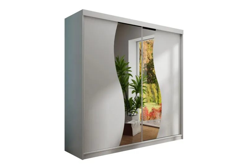 Dunkra Garderob m. Spegel 200x200 cm - Vit (Art.nr 3099877) — Vit