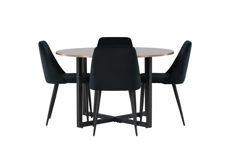 Durango Matgrupp 120 cm Rund med 4 Night Stolar - Valnöt (Art.nr 3061657) — Venture Home