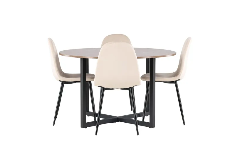 Durango Matgrupp 120 cm Rund med 4 Polar Stolar - Valnöt (Art.nr 3061486) — Venture Home