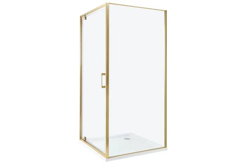 Duschväggar Darli Transparent/guld, 90x90x185 cm - Transparent/guld, 90x90x185 cm — Transparent/guld, 90x90x185 cm