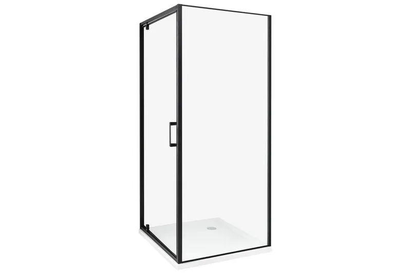 Duschväggar Darli Transparent/svart, 80x80x185 cm - Transparent/svart, 80x80x185 cm — Transparent/svart, 80x80x185 cm