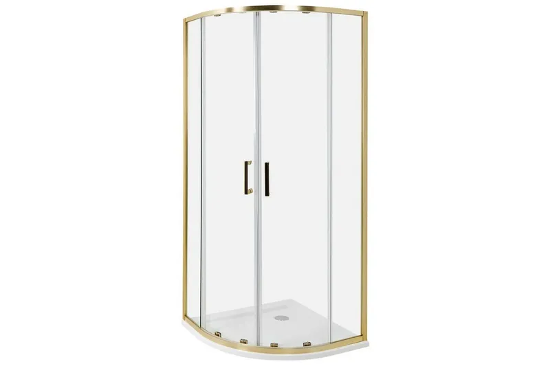 Duschväggar Jukatan Transparent/guld, 80x80x185 cm - Transparent/guld, 80x80x185 cm — Transparent/guld, 80x80x185 cm