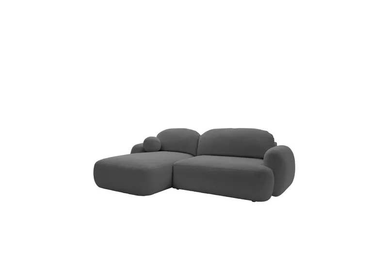 Efrem Bäddsoffa med Divan 3-sits i Bouclé - Mörkgrå (Art.nr 3079152) — Mörkgrå