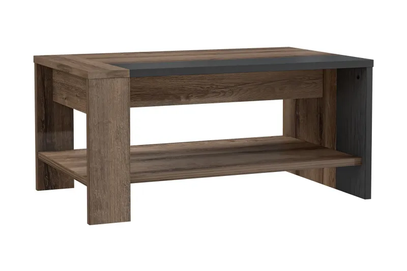Elhovo Soffbord 90 cm - Brun/Svart — Brun/Svart